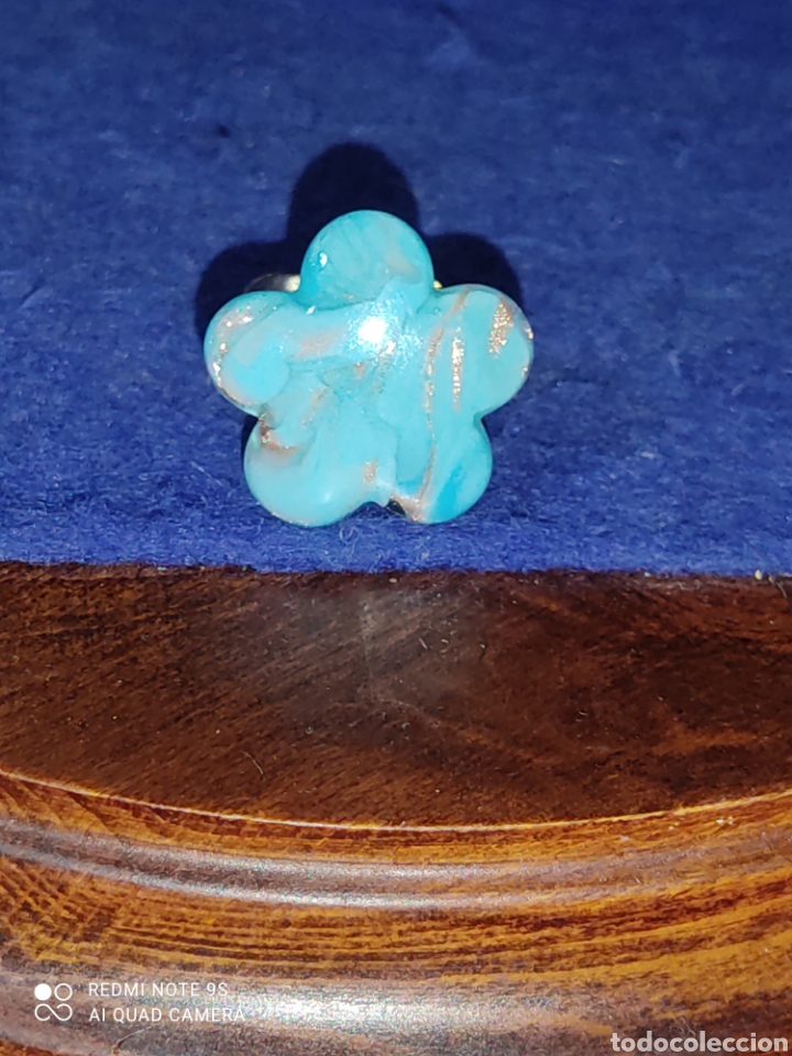 Joyeria: Anillo de plata contrastada con flor de cristal de murano. - Foto 2