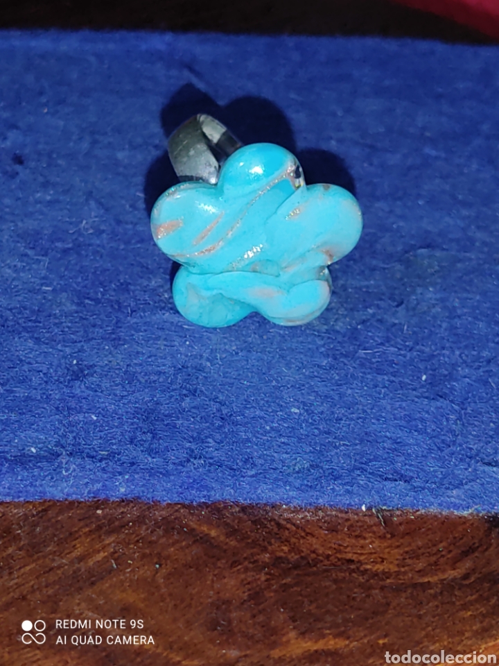 Joyeria: Anillo de plata contrastada con flor de cristal de murano. - Foto 5