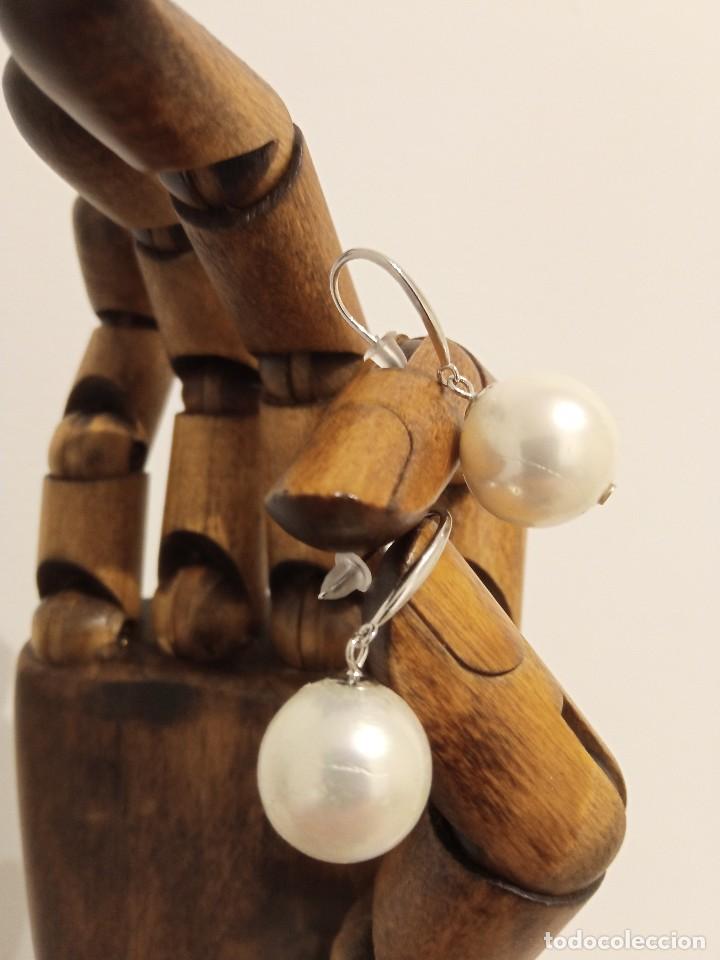 Joyeria: Pendientes de perlas de Mallorca de 14mm y plata de ley 925 - Foto 1