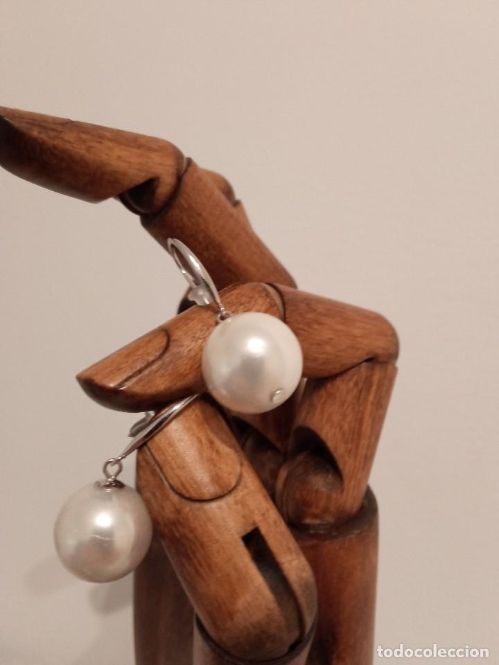 Joyeria: Pendientes de perlas de Mallorca de 14mm y plata de ley 925 - Foto 4