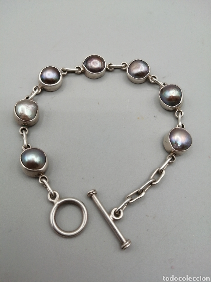Joyeria: Pulsera plata de ley y perlas de Tahiti - Foto 1