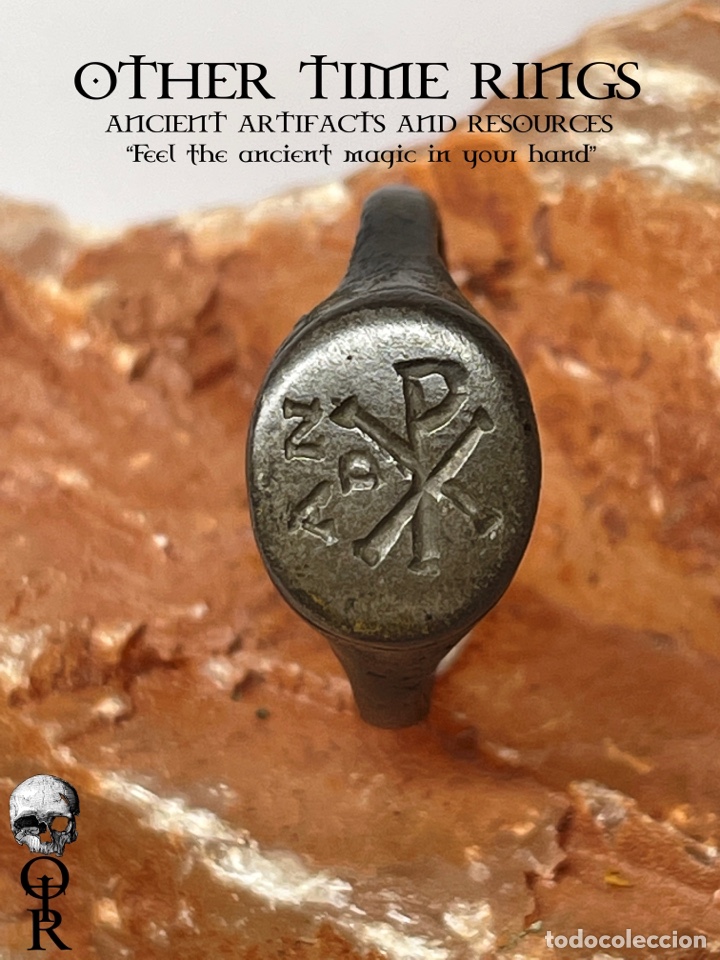 Ciencias fósil halcón anillo bizantino con cristograma xp ( se adjunt - Buy Antique rings on  todocoleccion