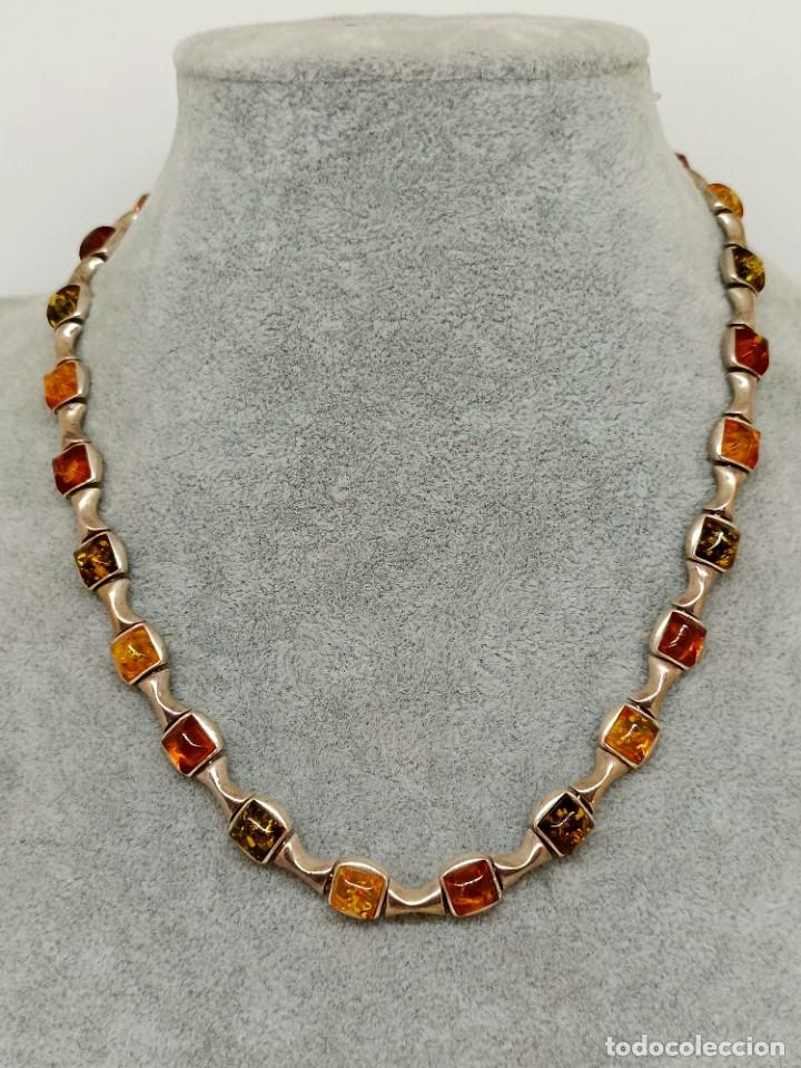 Joyeria: Gargantilla de plata y &aacute;mbar. - Foto 1