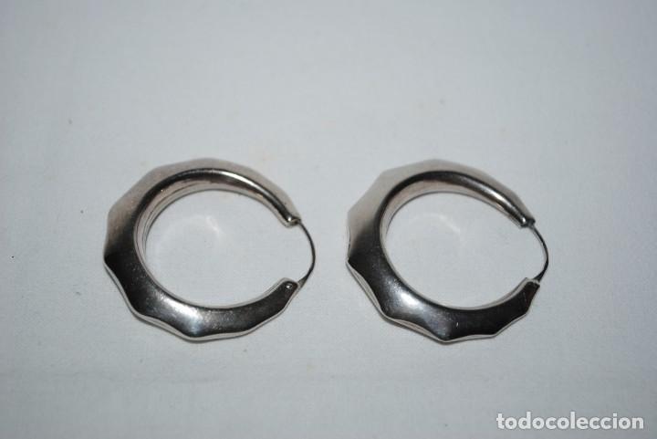 Joyeria: PENDIENTES DE PLATA , EN FORMA DE ARGOLLAS. - Foto 1