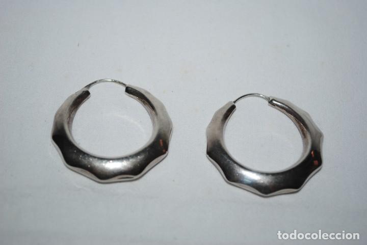 Joyeria: PENDIENTES DE PLATA , EN FORMA DE ARGOLLAS. - Foto 2