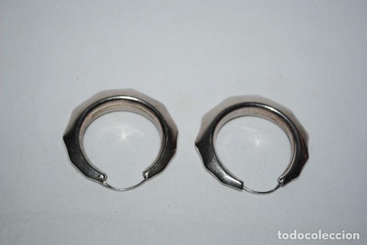 Joyeria: PENDIENTES DE PLATA , EN FORMA DE ARGOLLAS. - Foto 3