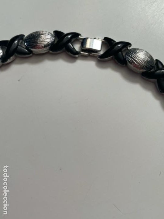 Joyeria: Gargantilla plateada con esmalte negro. - Foto 5