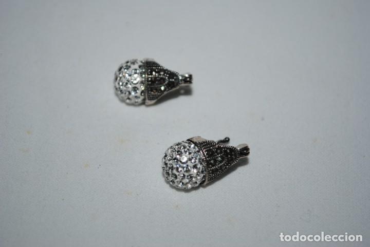 Joyeria: PENDIENTES DE PLATA CON BRILLANTITOS . - Foto 2