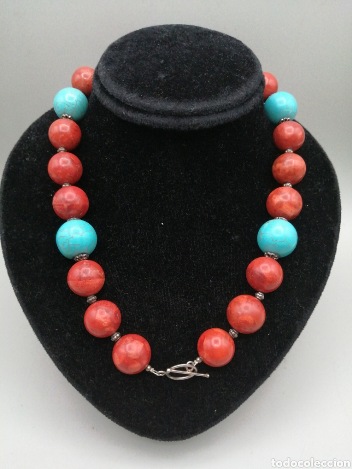 Joyeria: Collar coral manzana y turquesas - Foto 2