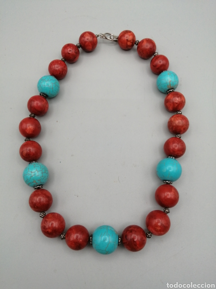 Joyeria: Collar coral manzana y turquesas - Foto 3