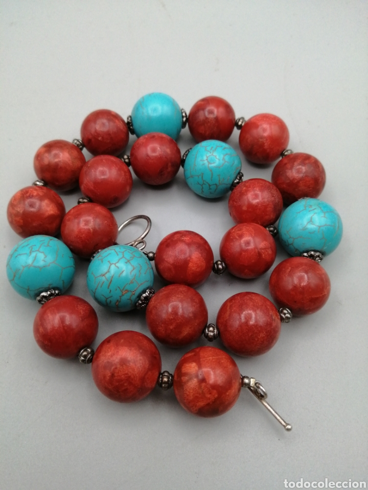 Joyeria: Collar coral manzana y turquesas - Foto 4