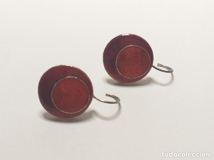 Joyeria: Pendientes. Redondos. Plateados, naranja y rojo. - Foto 5