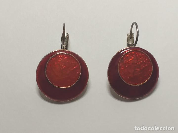 Joyeria: Pendientes. Redondos. Plateados, naranja y rojo. - Foto 6