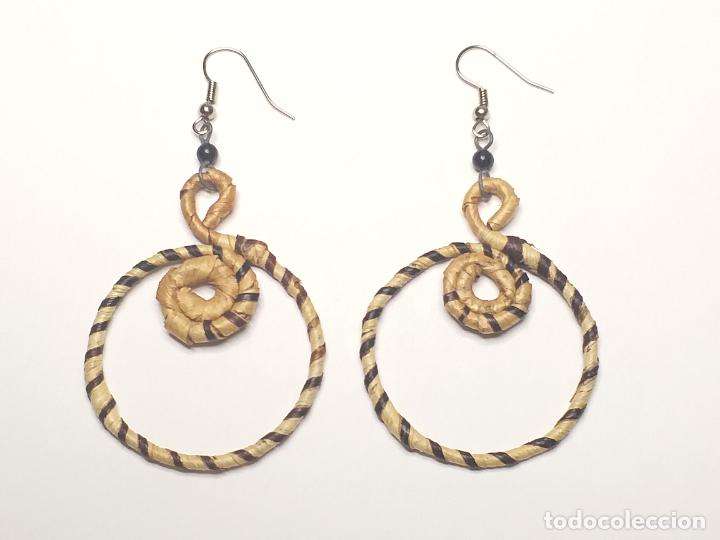 Joyeria: Pendientes artesanales. Tejido. 8 cm - Foto 1