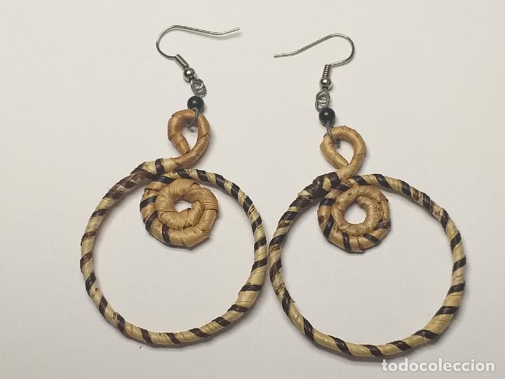 Joyeria: Pendientes artesanales. Tejido. 8 cm - Foto 2