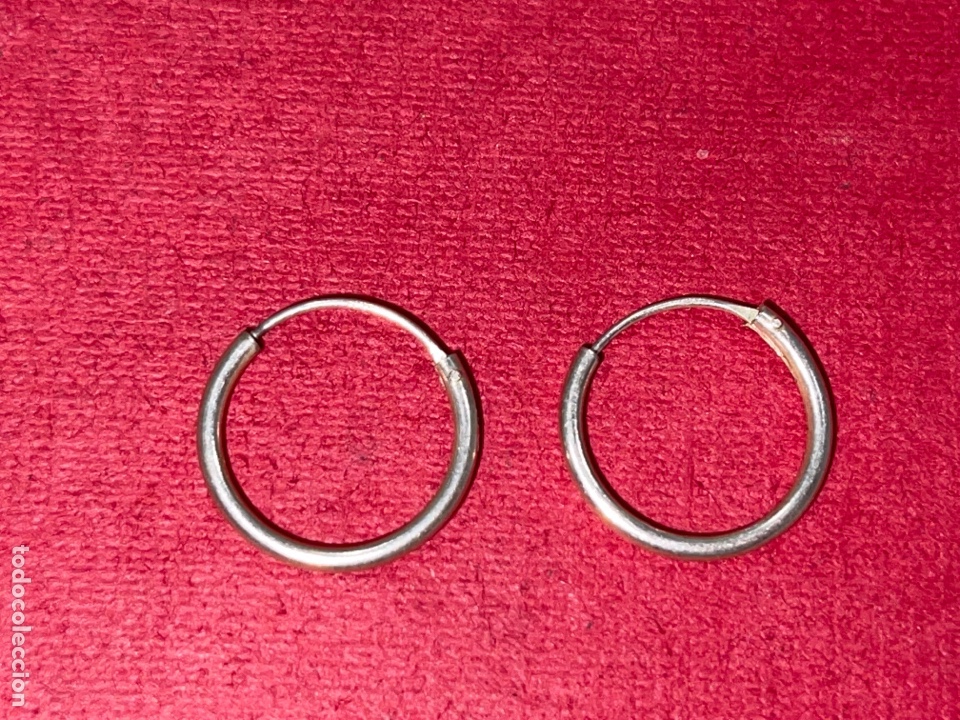 Joyeria: Pareja de pendientes en plata de Ley en forma de aro - Foto 2