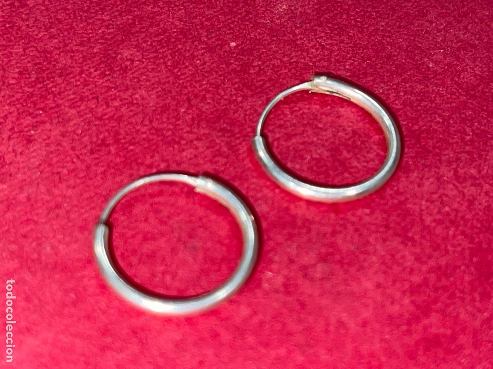 Joyeria: Pareja de pendientes en plata de Ley en forma de aro - Foto 3