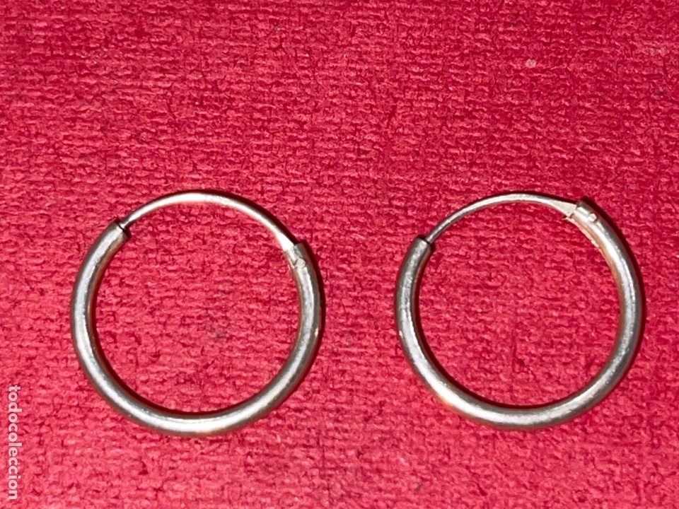 Joyeria: Pareja de pendientes en plata de Ley en forma de aro - Foto 4