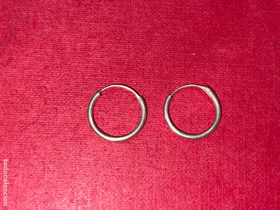 Joyeria: Pareja de pendientes en plata de Ley en forma de aro - Foto 1