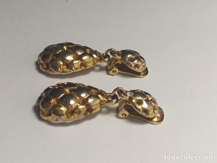 Joyeria: Pendientes antiguos. Cierre clips. Dorados - Foto 3