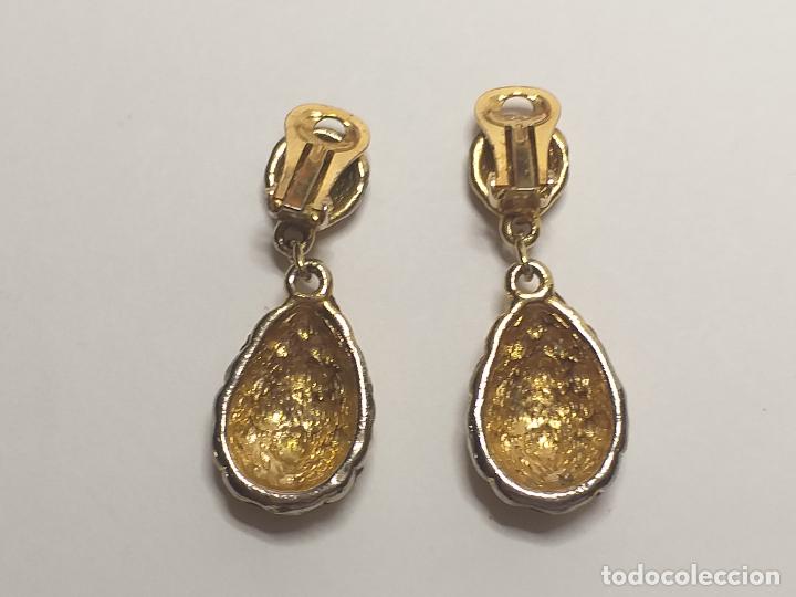 Joyeria: Pendientes antiguos. Cierre clips. Dorados - Foto 4