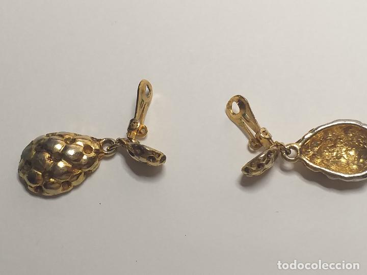 Joyeria: Pendientes antiguos. Cierre clips. Dorados - Foto 5