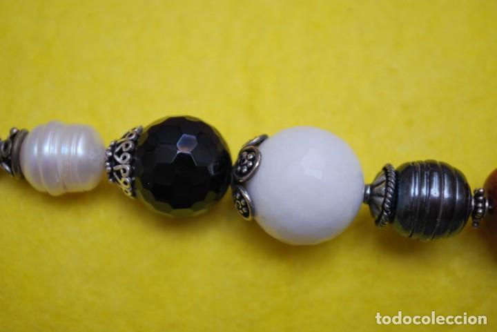 Joyeria: Pulsera de plata de ley y perlas, piedras . - Foto 4