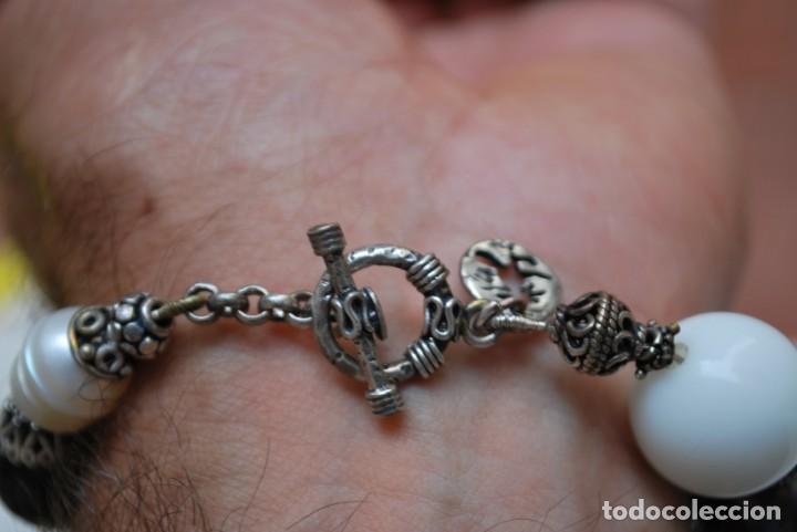 Joyeria: Pulsera de plata de ley y perlas, piedras . - Foto 9