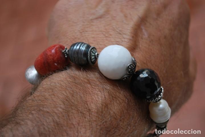 Joyeria: Pulsera de plata de ley y perlas, piedras . - Foto 10
