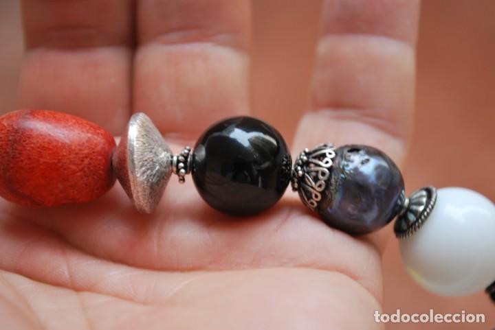 Joyeria: Pulsera de plata de ley y perlas, piedras . - Foto 12