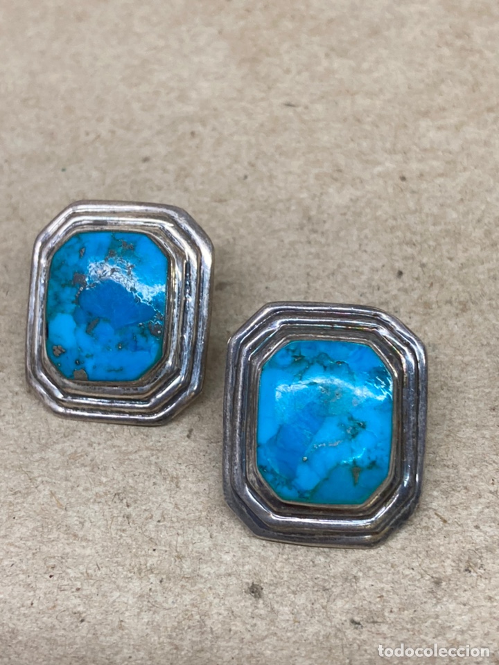 Joyeria: Pendientes de plata y turquesa/P13 - Foto 1