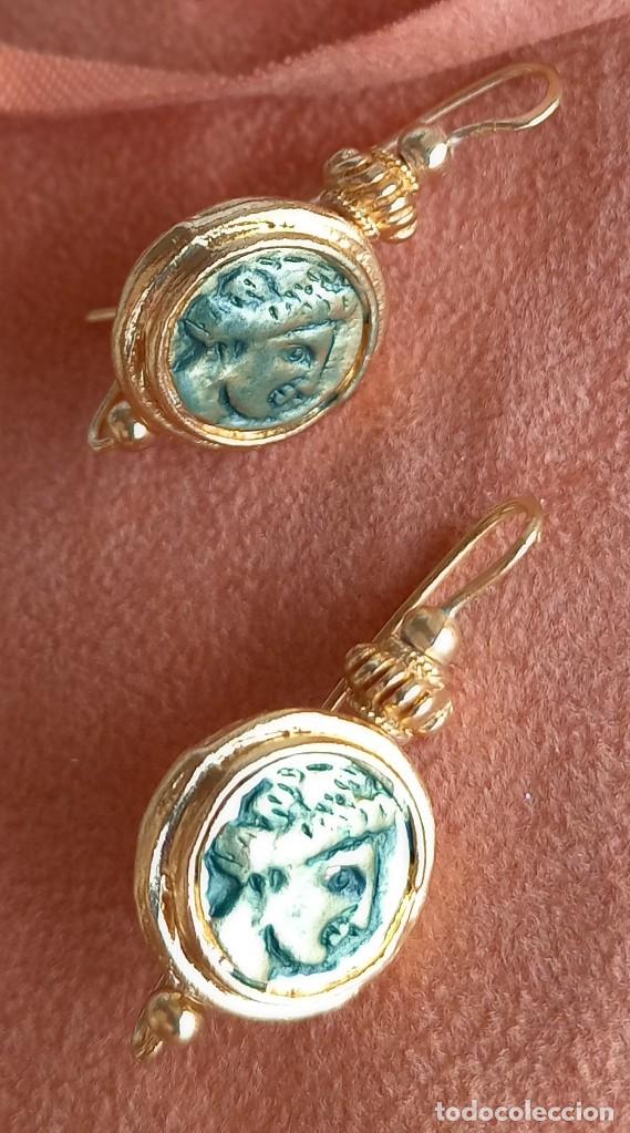 Joyeria: PENDIENTES JULIO C&Eacute;SAR ESTILO ROMANO CON BA&Ntilde;O DE ORO - Foto 3
