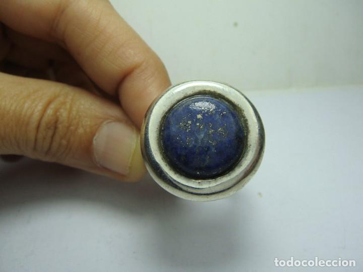 Joyeria: Anillo de Plata de Ley con Lapisl&aacute;zuli &middot; Talla 19 mm - Foto 5