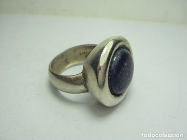 Joyeria: Anillo de Plata de Ley con Lapisl&aacute;zuli &middot; Talla 19 mm - Foto 6
