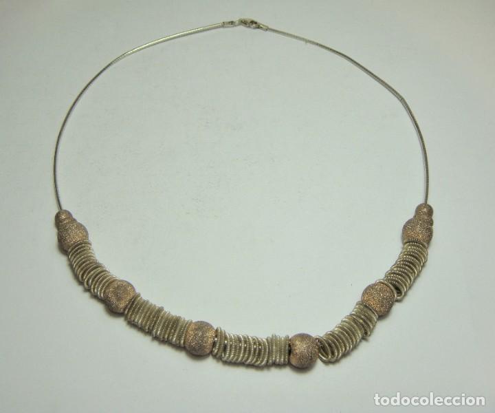 Joyeria: Gargantilla de plata de ley y plata sobredorada - Foto 1