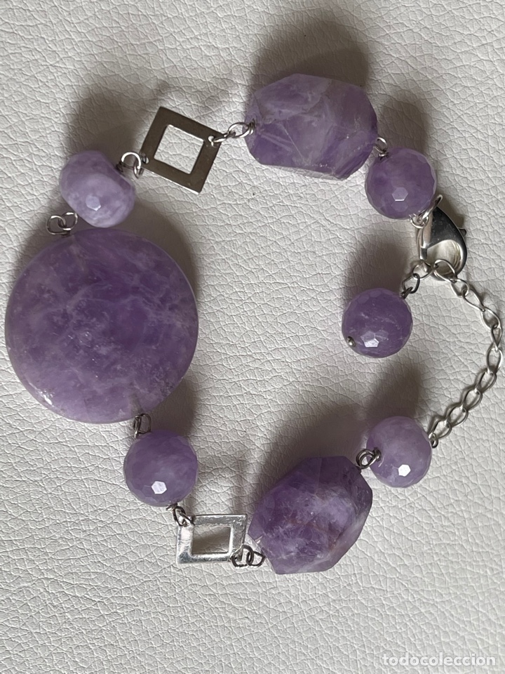 Joyeria: Pulsera de amatista pulida con plata - Foto 3