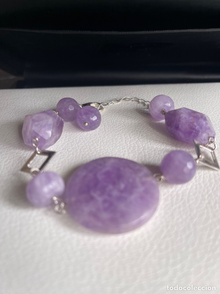 Joyeria: Pulsera de amatista pulida con plata - Foto 8
