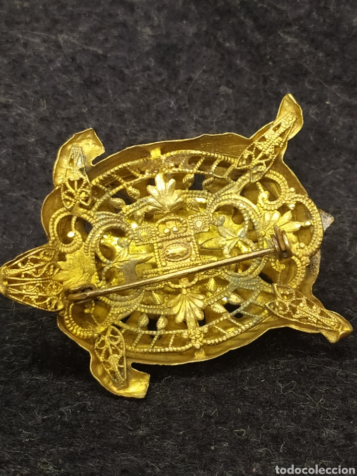 Joyeria: Raro broche tortuga en filigrana de bronce. - Foto 4