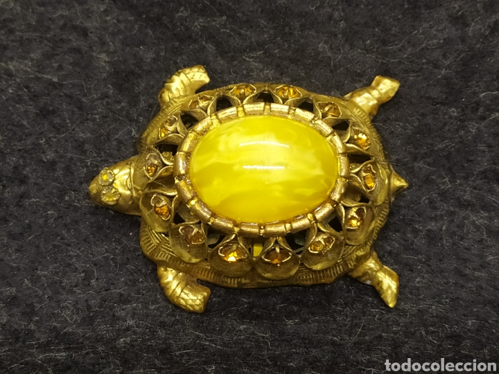 Joyeria: Raro broche tortuga en filigrana de bronce. - Foto 1
