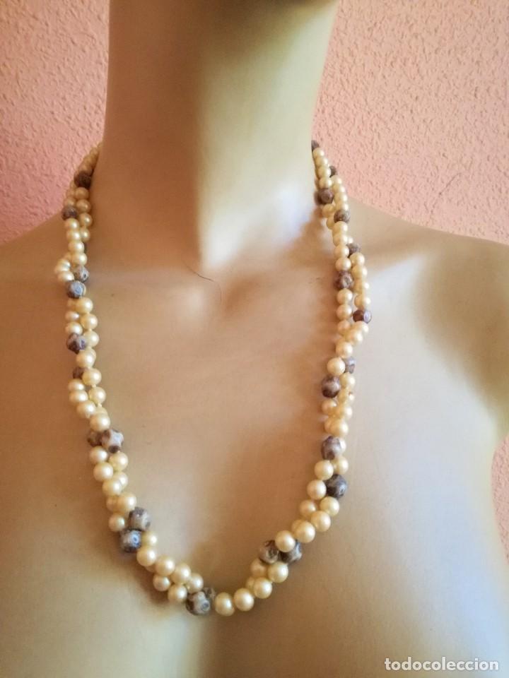 Joyeria: ANTIGUO COLLAR DE PERLAS CON BONITO CIERRE - Foto 2