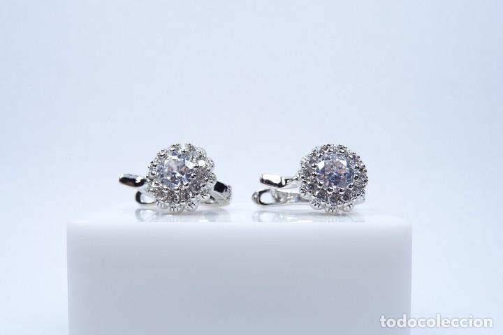 Joyeria: Pendientes en plata 925 con cuajado de circonios - Foto 3