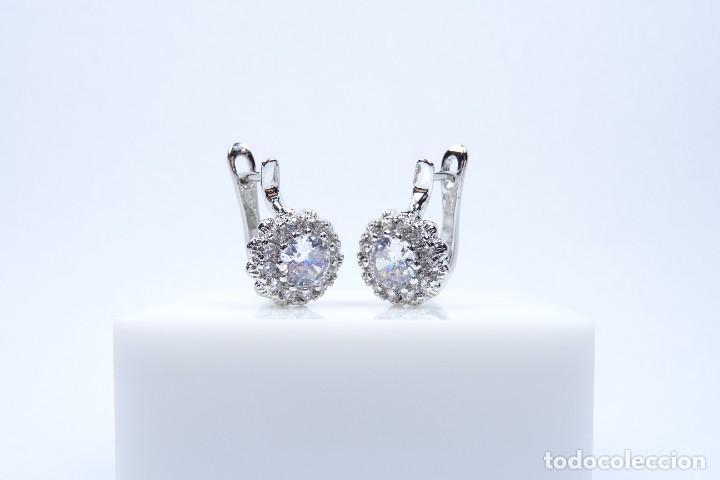 Joyeria: Pendientes en plata 925 con cuajado de circonios - Foto 5