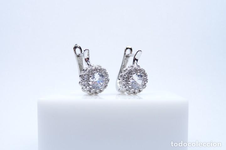 Joyeria: Pendientes en plata 925 con cuajado de circonios - Foto 6