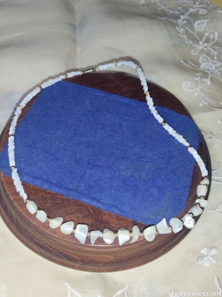 Joyeria: Collar de Nacar y opalina blanca.vintage. - Foto 2