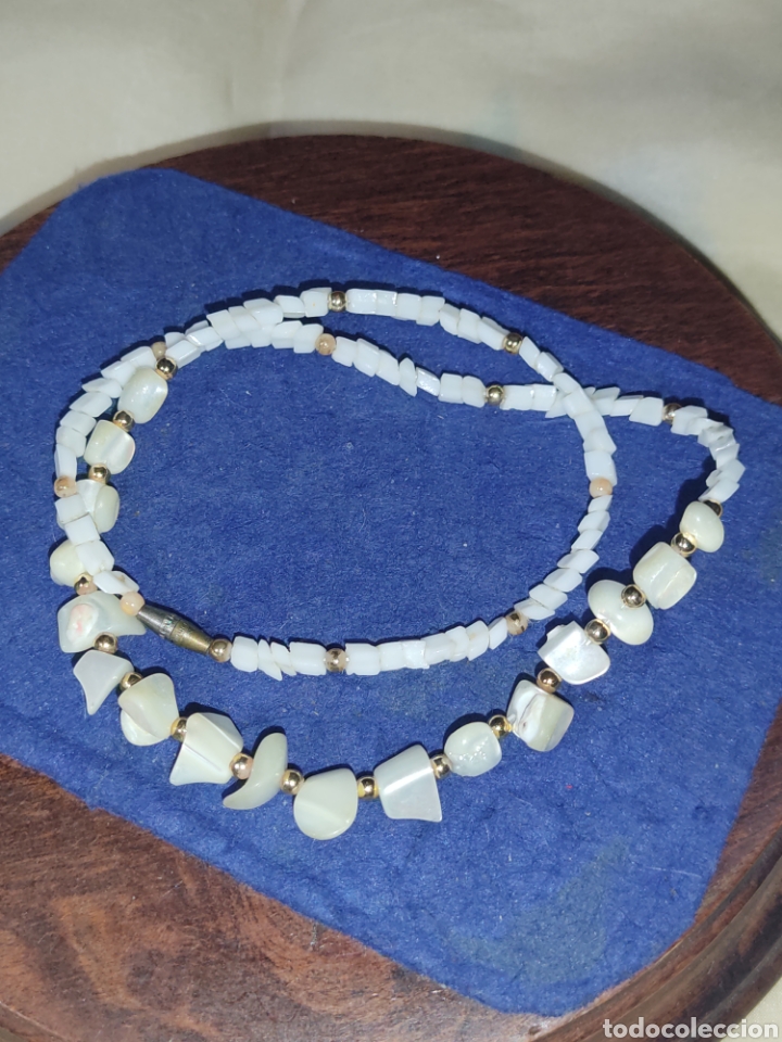 Joyeria: Collar de Nacar y opalina blanca.vintage. - Foto 3