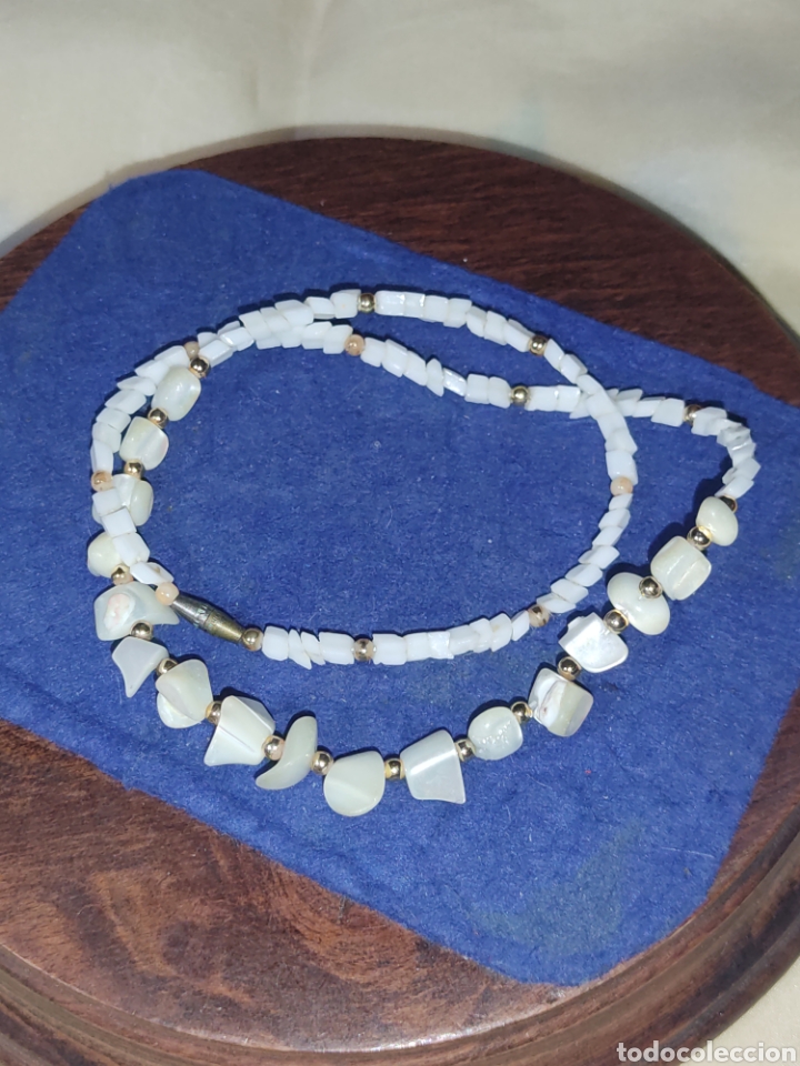 Joyeria: Collar de Nacar y opalina blanca.vintage. - Foto 4