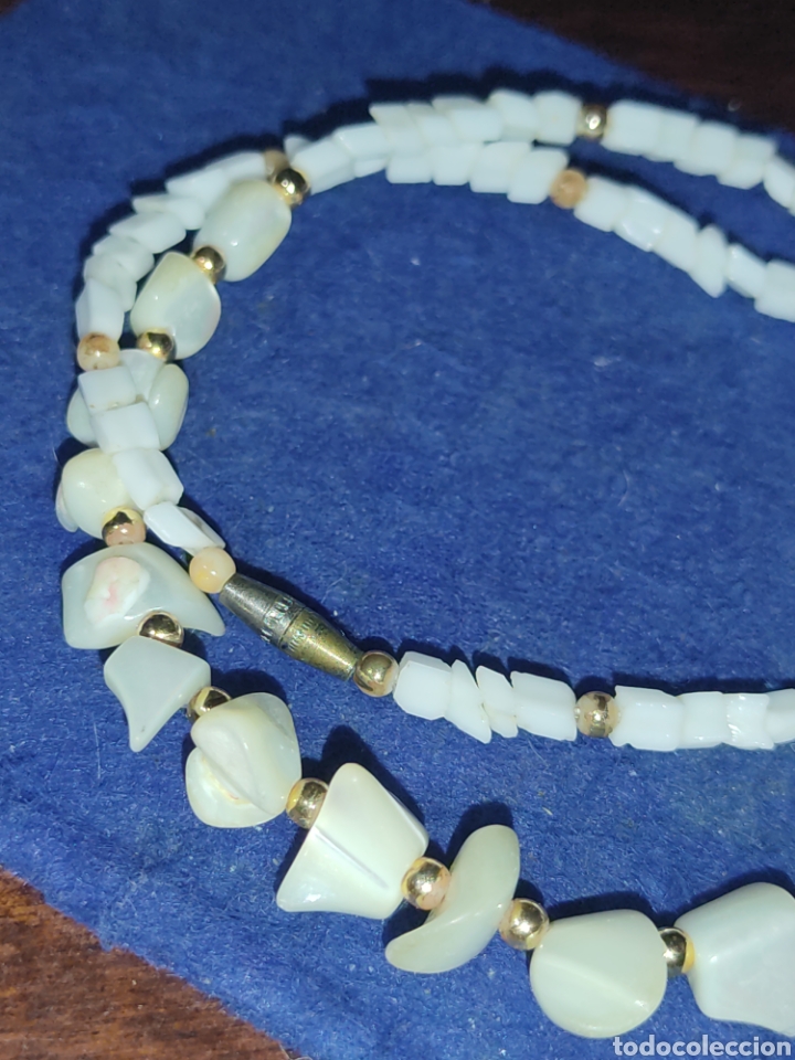 Joyeria: Collar de Nacar y opalina blanca.vintage. - Foto 5