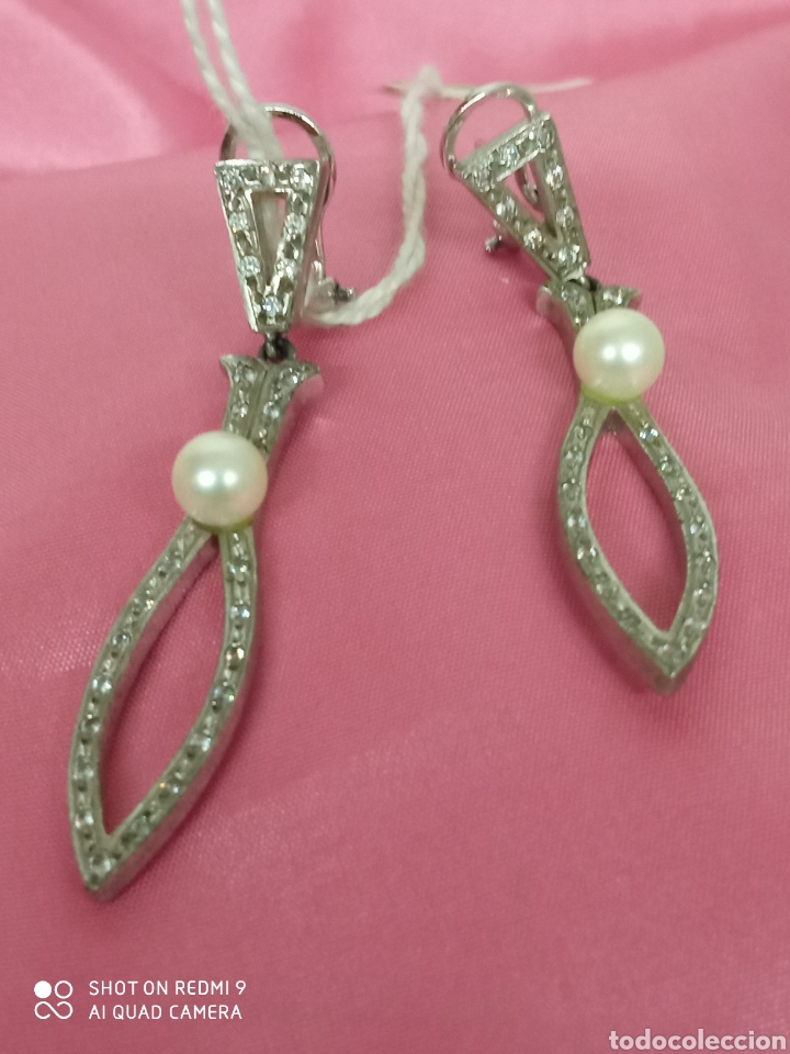 Joyeria: Pendientes plata waroski y perla + - Foto 1