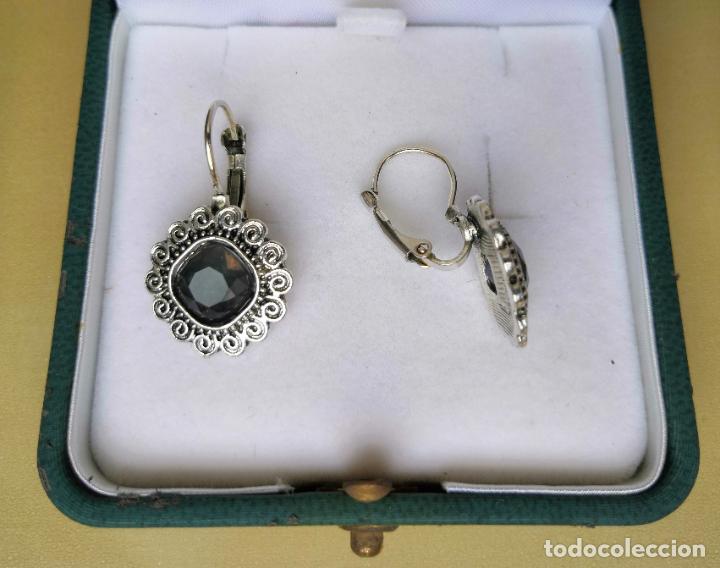 Joyeria: CONJUNTO PENDIENTES VINTAGE. PLATA Y METAL. - Foto 2