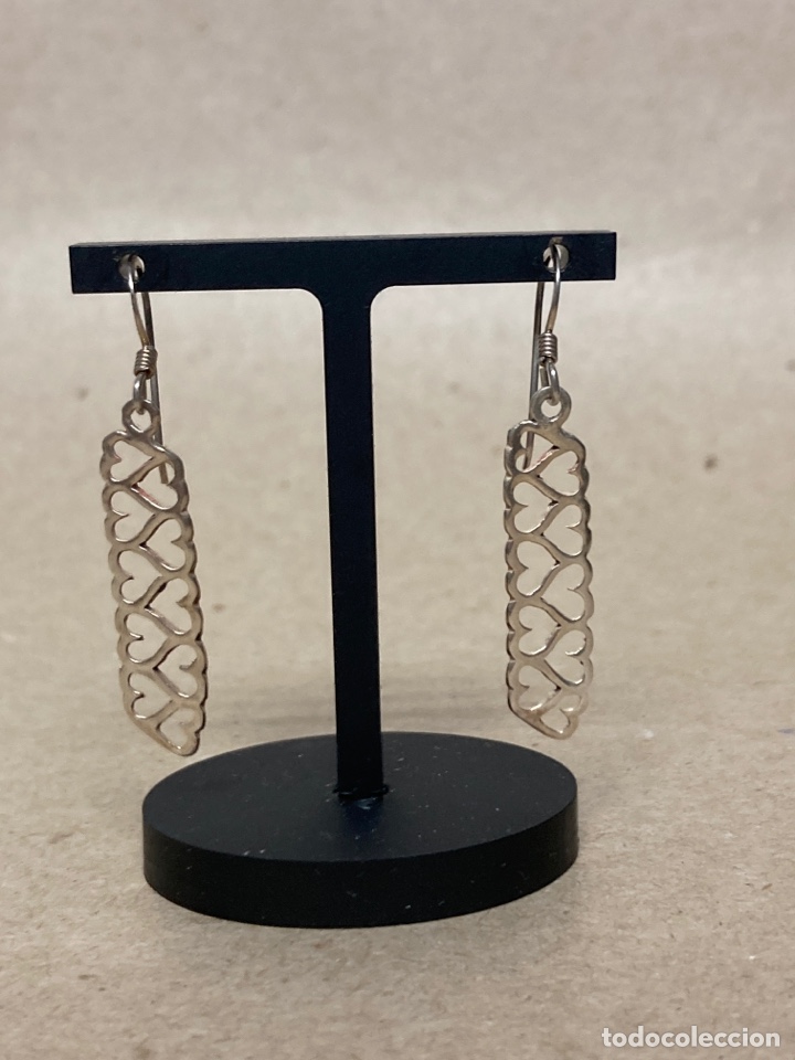 Joyeria: Pendientes de plata detalles corazones - Foto 1